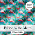 Tropical Pink Flamingo Jungle Leaves Watercolor Seamless Pattern Digital Print Fabric by the Metre UK Sewing Quilting Textile