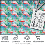Tropical Pink Flamingo Jungle Leaves Watercolor Seamless Pattern Digital Print Fabric by the Metre UK Sewing Quilting Textile