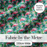 Flamingo Birds Botanical Floral Jungle Seamless Pattern Digital Print Fabric by the Metre UK Sewing Quilting Textile