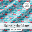 Cute Pink Flamingo Birds in Soft Blue Watercolor Lagoon Seamless Pattern Digital Print Fabric by the Metre UK Sewing Quilting Textile