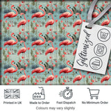 Elegant Flamingo Birds with Floral Wetland Background Seamless Pattern Digital Print Fabric by the Metre UK Sewing Quilting Textile