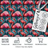 Vivid Pink Flamingo Flock in Deep Teal Water Seamless Pattern Digital Print Fabric by the Metre UK Sewing Quilting Textile