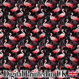 Vintage Style Flamingo Birds with Tropical Plants Seamless Pattern Digital Print Fabric by the Metre UK Sewing Quilting Textile