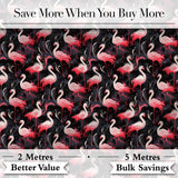 Vintage Style Flamingo Birds with Tropical Plants Seamless Pattern Digital Print Fabric by the Metre UK Sewing Quilting Textile