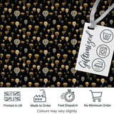 Luxury Gold Hot Air Balloons Night Sky Seamless Pattern Digital Print Fabric by the Metre UK Sewing Quilting Textile