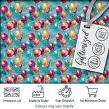 Vibrant Painted Balloon Cluster Seamless Pattern Festive Background Design Digital Print Fabric by the Metre UK Sewing Quilting Textile