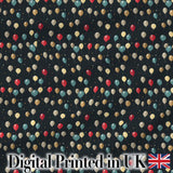 Dark Night Sky Balloon Celebration Seamless Pattern Elegant Party Theme Design Digital Print Fabric by the Metre UK Sewing Quilting Textile