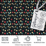 Dark Night Sky Balloon Celebration Seamless Pattern Elegant Party Theme Design Digital Print Fabric by the Metre UK Sewing Quilting Textile