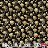 Gold Balloon Glamorous Seamless Pattern Elegant Celebration Background Design Digital Print Fabric by the Metre UK Sewing Quilting Textile