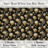 Gold Balloon Glamorous Seamless Pattern Elegant Celebration Background Design Digital Print Fabric by the Metre UK Sewing Quilting Textile