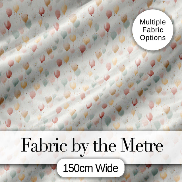 Pastel Balloon Elegant Seamless Pattern Soft Celebration Background Design Digital Print Fabric by the Metre UK Sewing Quilting Textile