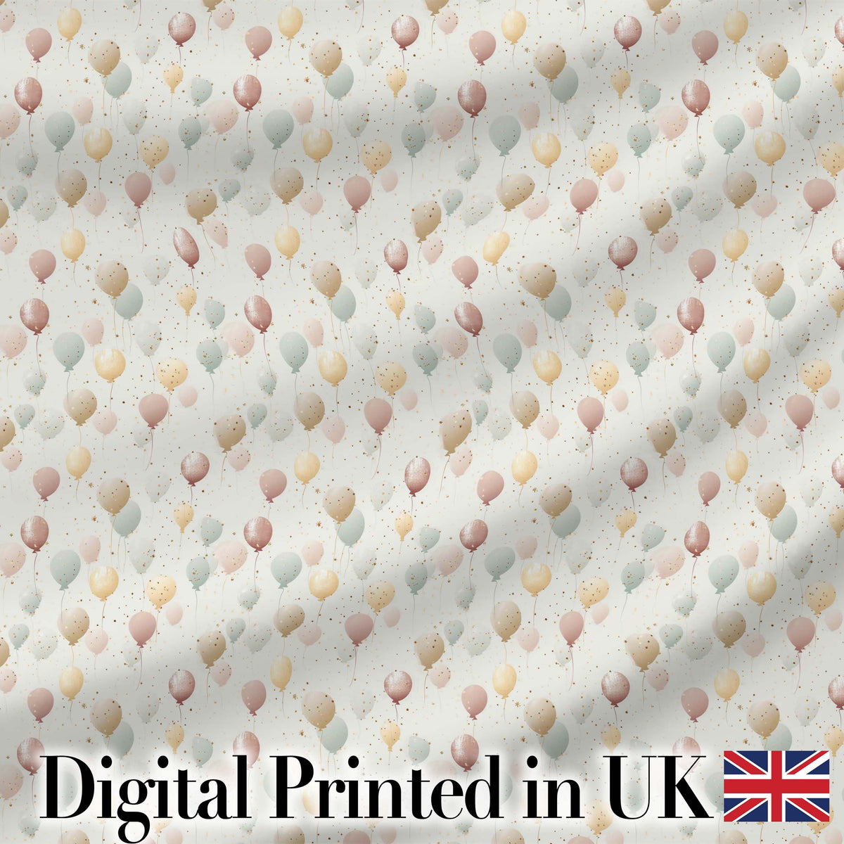 Pastel Balloon Elegant Seamless Pattern Soft Celebration Background Design Digital Print Fabric by the Metre UK Sewing Quilting Textile