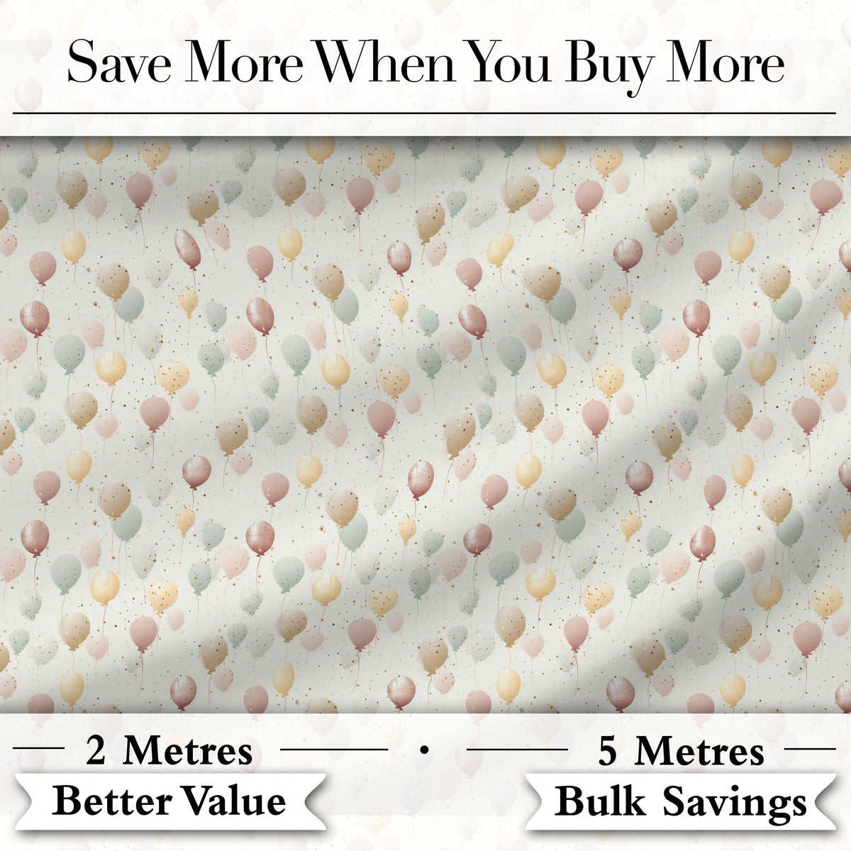 Pastel Balloon Elegant Seamless Pattern Soft Celebration Background Design Digital Print Fabric by the Metre UK Sewing Quilting Textile