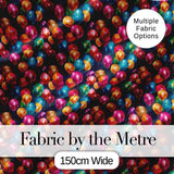 Colorful Party Balloons on Dark Background Seamless Pattern Digital Print Fabric by the Metre UK Sewing Quilting Textile