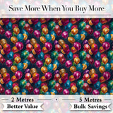 Colorful Party Balloons on Dark Background Seamless Pattern Digital Print Fabric by the Metre UK Sewing Quilting Textile