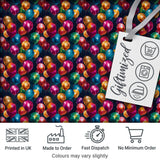 Colorful Party Balloons on Dark Background Seamless Pattern Digital Print Fabric by the Metre UK Sewing Quilting Textile