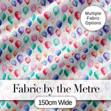 Soft Pastel Watercolor Balloons Floating Seamless Pattern Digital Print Fabric by the Metre UK Sewing Quilting Textile