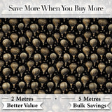 Luxury Gold Hot Air Balloons on Black Night Seamless Pattern Digital Print Fabric by the Metre UK Sewing Quilting Textile