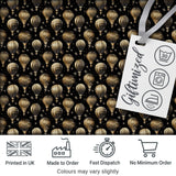 Luxury Gold Hot Air Balloons on Black Night Seamless Pattern Digital Print Fabric by the Metre UK Sewing Quilting Textile