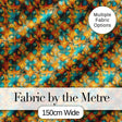 Abstract Teal and Orange Floral Geometric Seamless Pattern Digital Print Fabric by the Metre UK Sewing Quilting Textile
