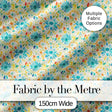 Bright Blue Yellow Watercolor Floral Seamless Pattern Digital Print Fabric by the Metre UK Sewing Quilting Textile