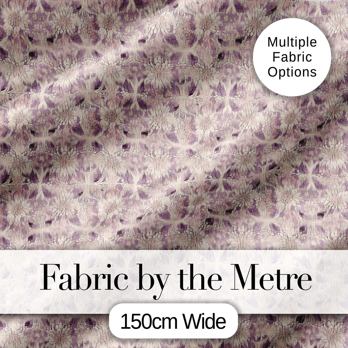 Soft Vintage Floral Lace Pattern in Beige and Lavender Tones Elegant Repeat Digital Print Fabric by the Metre UK Sewing Quilting Textile