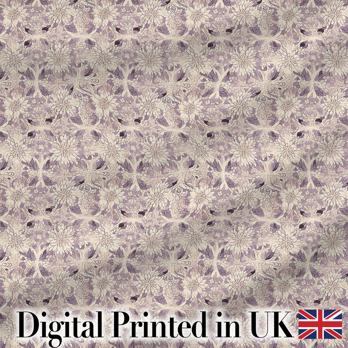 Soft Vintage Floral Lace Pattern in Beige and Lavender Tones Elegant Repeat Digital Print Fabric by the Metre UK Sewing Quilting Textile