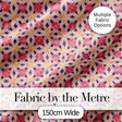 Elegant Geometric Floral Star Pattern in Blush Pink and Navy Tones Digital Print Fabric by the Metre UK Sewing Quilting Textile