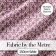 Ornate Baroque Fleur de Lis Pattern in Deep Plum on Neutral Background Digital Print Fabric by the Metre UK Sewing Quilting Textile