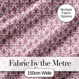Ornate Baroque Fleur de Lis Pattern in Deep Plum on Neutral Background Digital Print Fabric by the Metre UK Sewing Quilting Textile