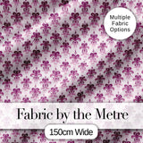 Elegant Plum Floral Damask Repeat Pattern Light Background Seamless Digital Print Fabric by the Metre UK Sewing Quilting Textile