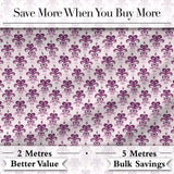 Elegant Plum Floral Damask Repeat Pattern Light Background Seamless Digital Print Fabric by the Metre UK Sewing Quilting Textile
