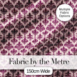 Classic Plum Damask Floral Repeat Pattern Elegant Background Digital Print Fabric by the Metre UK Sewing Quilting Textile