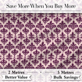Classic Plum Damask Floral Repeat Pattern Elegant Background Digital Print Fabric by the Metre UK Sewing Quilting Textile