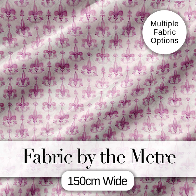 Pastel Purple Decorative Damask Pattern Elegant Repeat Design Digital Print Fabric by the Metre UK Sewing Quilting Textile