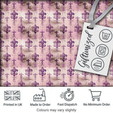 Traditional Plum Fleur De Lis Pattern Symmetrical Vintage Design Digital Print Fabric by the Metre UK Sewing Quilting Textile