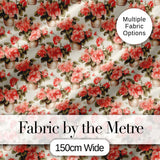 Potted Pink Flowers Vintage Arrangement Seamless Pattern Classic Floral Digital Print Fabric by the Metre UK Sewing Quilting Textile