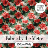 Classic Red Rose Cluster Seamless Pattern Garden Inspired Textile Digital Print Fabric by the Metre UK Sewing Quilting Textile