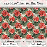 Classic Red Rose Cluster Seamless Pattern Garden Inspired Textile Digital Print Fabric by the Metre UK Sewing Quilting Textile