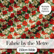 Red and Cream Floral Garden Seamless Pattern Vintage Botanical Style Digital Print Fabric by the Metre UK Sewing Quilting Textile