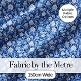 Classic Blue and White Oriental Garden Scenic Seamless Pattern Digital Print Fabric by the Metre UK Sewing Quilting Textile