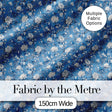 Blue Bird Floral Branch Elegant Seamless Vintage Pattern Digital Print Fabric by the Metre UK Sewing Quilting Textile