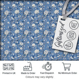 Blue Bird Floral Branch Elegant Seamless Vintage Pattern Digital Print Fabric by the Metre UK Sewing Quilting Textile