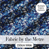 Elegant Blue Toile Garden Landscape Floral Seamless Pattern Digital Print Fabric by the Metre UK Sewing Quilting Textile