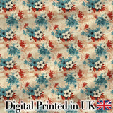Abstract Tropical Hibiscus Floral Splash Seamless Pattern Digital Print Fabric by the Metre UK Sewing Quilting Textile