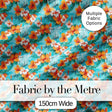 Bright Orange Hibiscus Tropical Leaves Seamless Pattern Digital Print Fabric by the Metre UK Sewing Quilting Textile