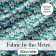 White Hibiscus Blue Leaf Tropical Floral Seamless Pattern Digital Print Fabric by the Metre UK Sewing Quilting Textile
