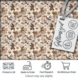 Neutral Beige Tropical Hibiscus Floral Seamless Pattern Digital Print Fabric by the Metre UK Sewing Quilting Textile