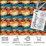 Tropical Island Sunset Palm Scene Seamless Pattern Digital Print Fabric by the Metre UK Sewing Quilting Textile