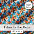 Vibrant Blue Orange Hibiscus Tropical Floral Seamless Pattern Digital Print Fabric by the Metre UK Sewing Quilting Textile